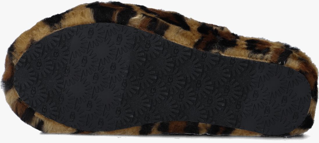 UGG bruine ugg pantoffels fluff yeah slide spotty