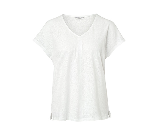 Shirt mit Leinen, cremeweiß