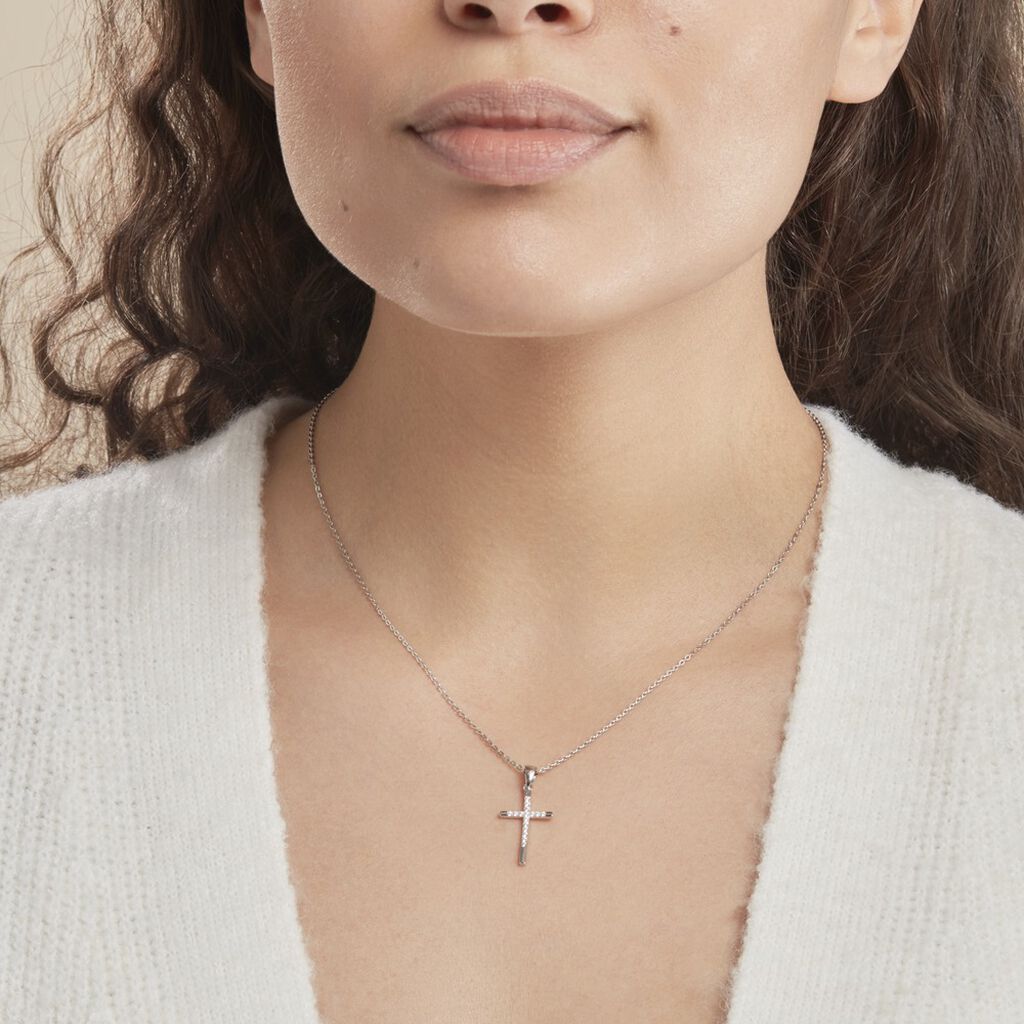 Collier Chirsta Argent Blanc Oxyde De Zirconium