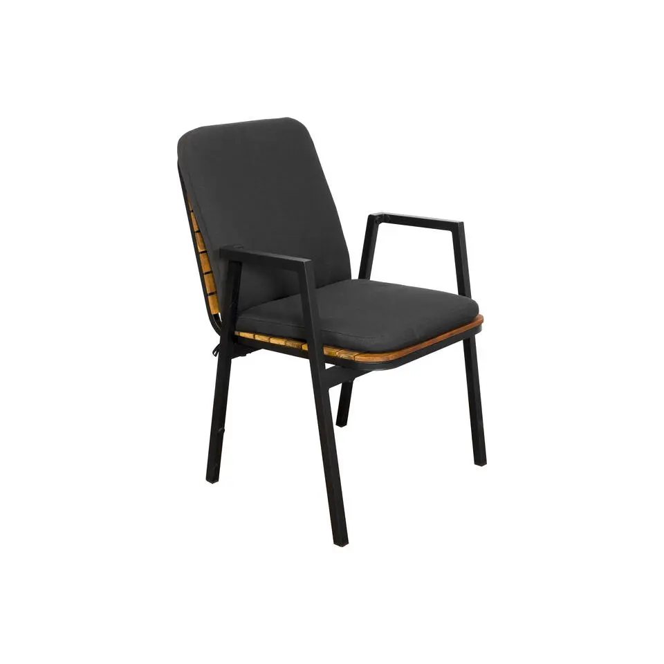 Sens-Line - Dexter Tuinstoel - Zwart - Acaciahout - Set van 4