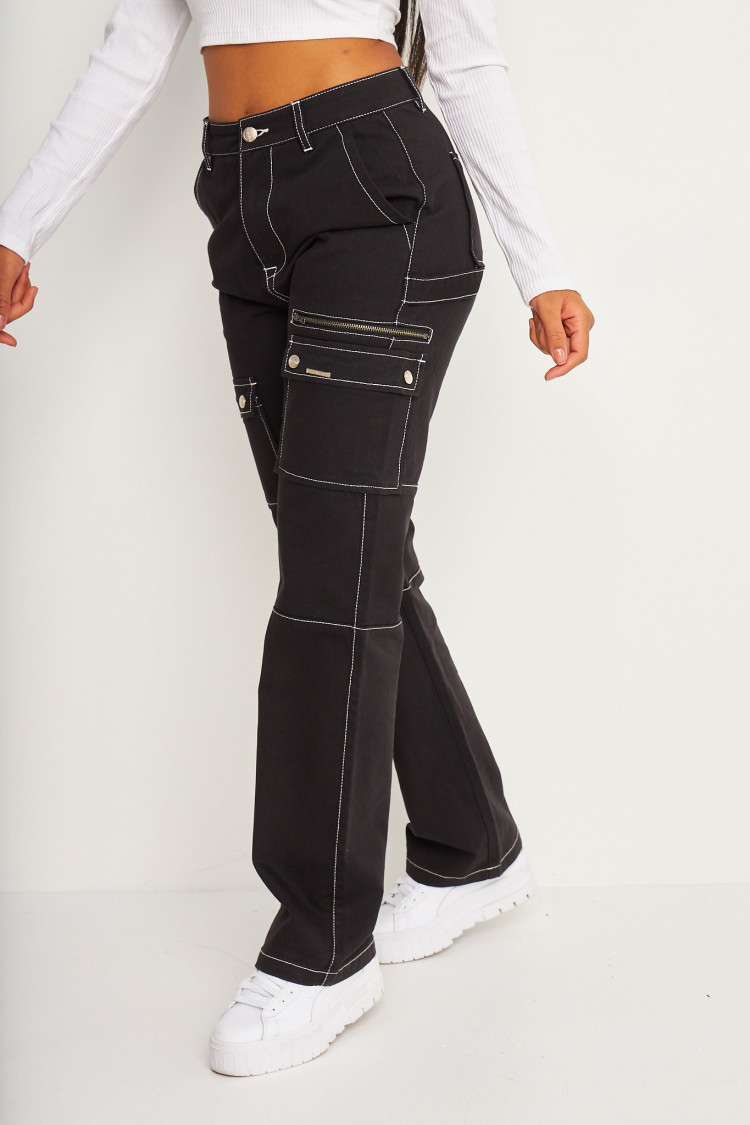 Pantalon cargo noir Brentiny
