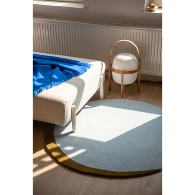 Teppich Eclipse, Hellblau-Oliv, Ø 120 cm