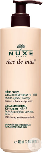 Nuxe Rêve De Miel Crème Corps Ultra Réconfortante 48H Peaux Sèches Et Sensibles Flacon Pompe 400ml