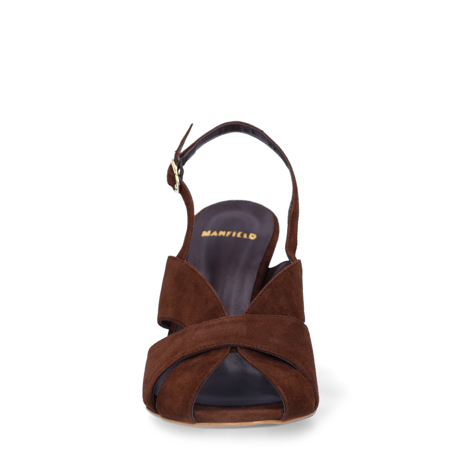 Bruine suède slingbacks