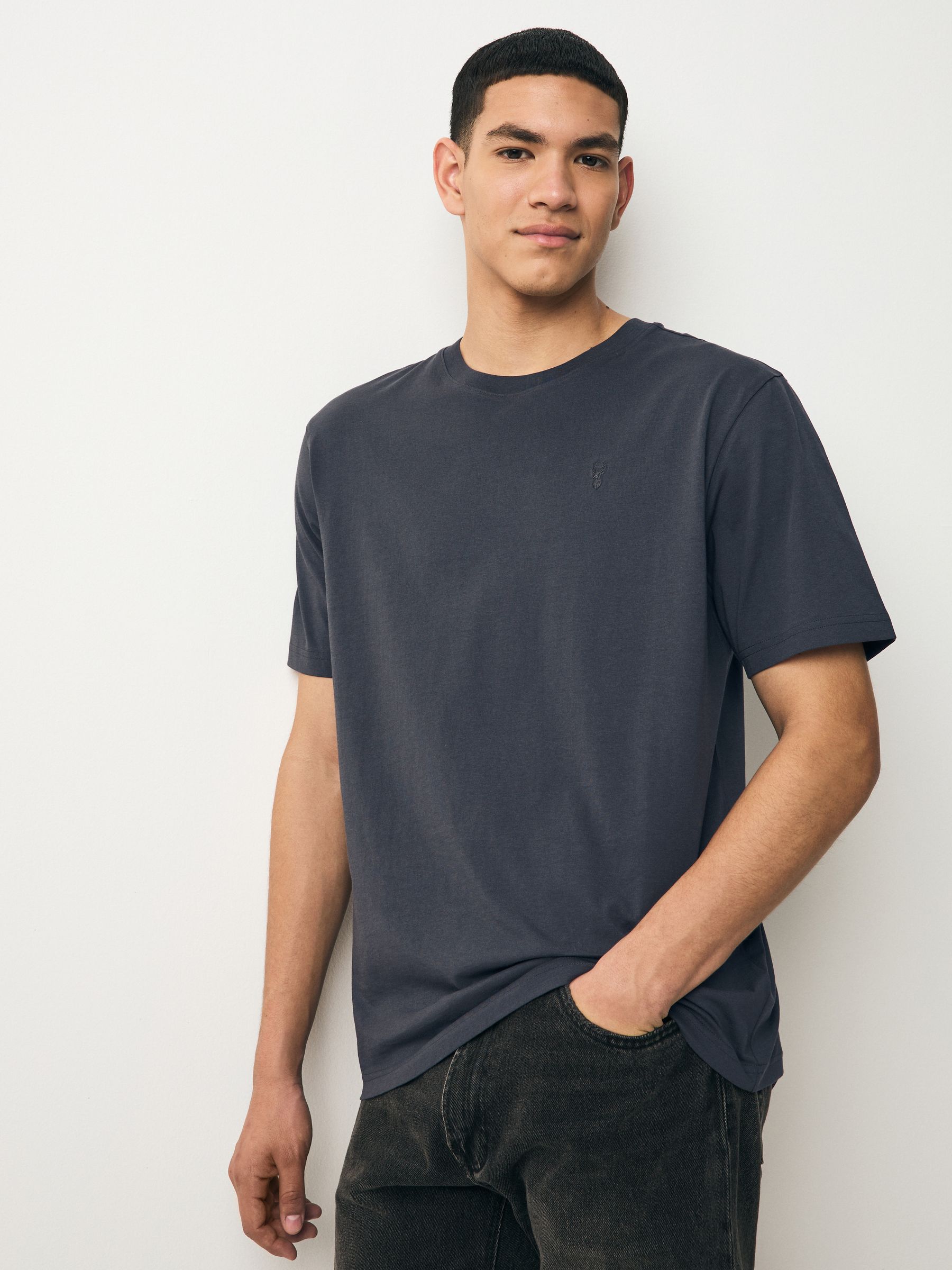 Grijs/roze/ecru/groen - Normale Pasvorm - Verpakking met 4 T-shirts