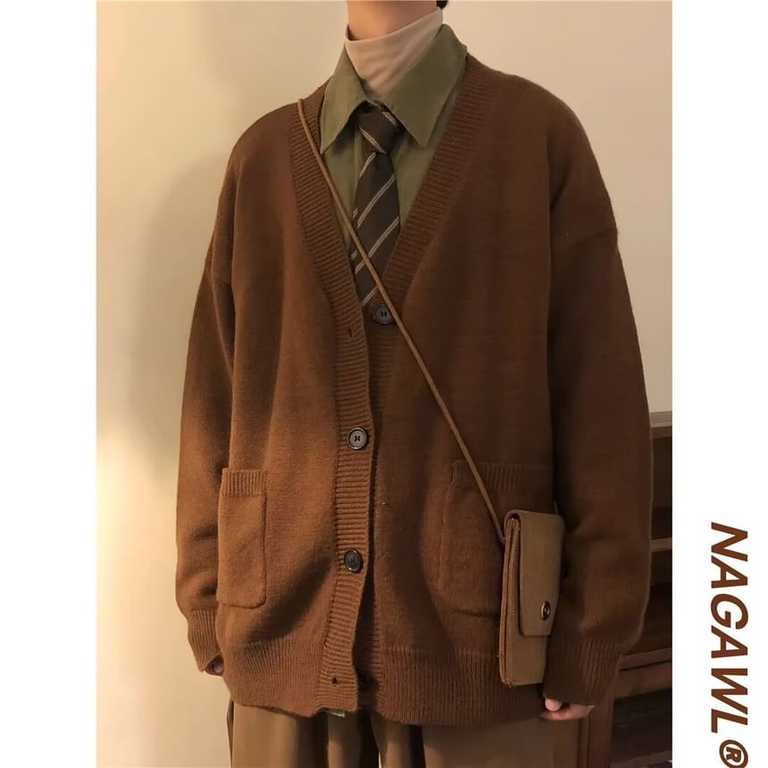 Blueforce - V-hals effen oversized vest met knopen