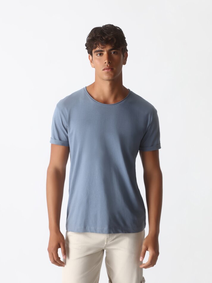 Camiseta macia - Cinza Azul