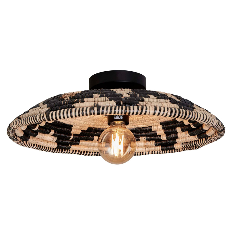 Good&Mojo Andros plafondlamp Ø45 zwart/naturel