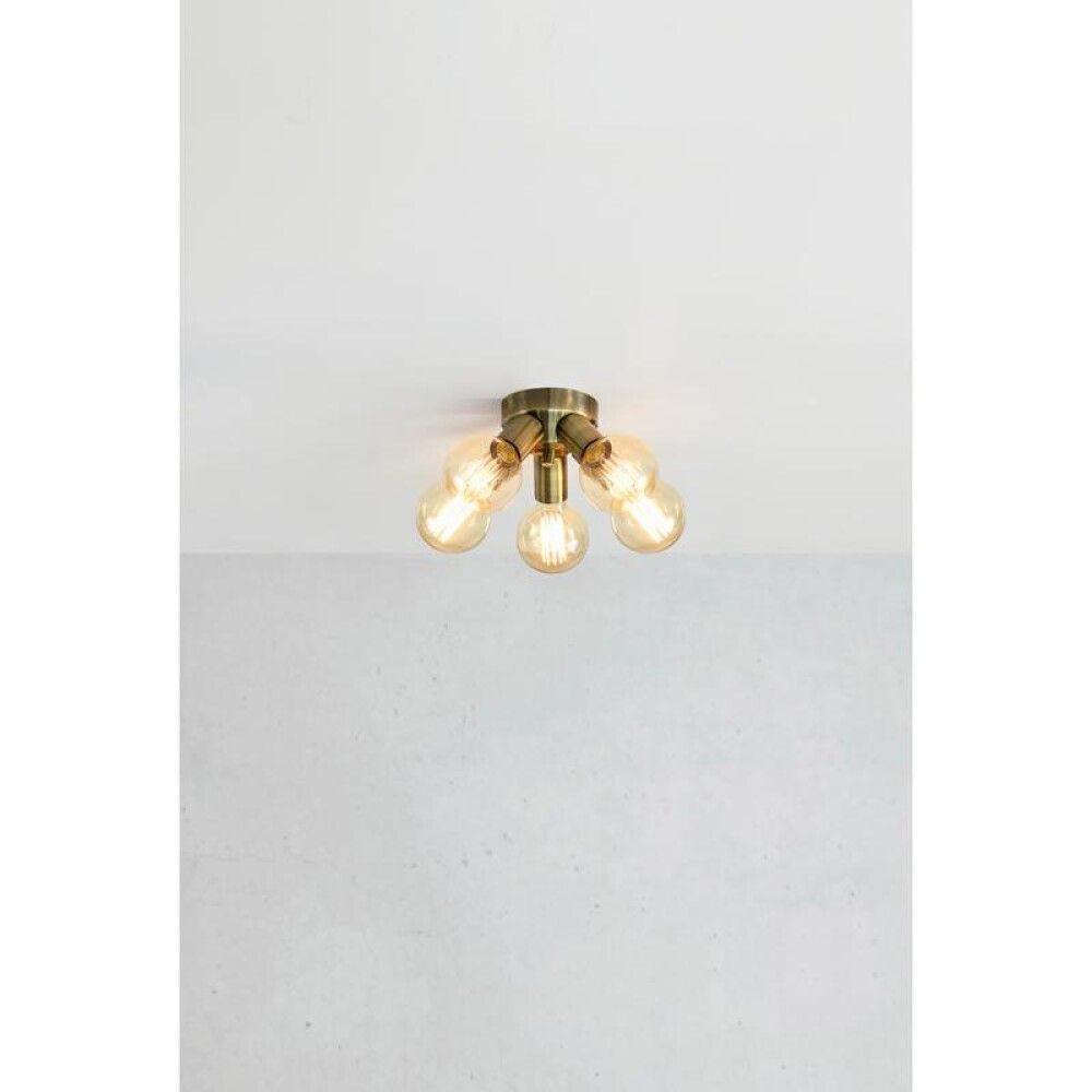 TAKLAMPE MARKSLÖJD MAZZO 5L ANTIKMESSING