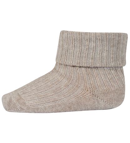 MP Strømper - Rib - Beige Melange
