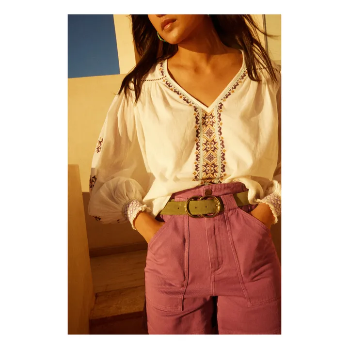 Alma Deia Blouse Brodée | Blanc cassé