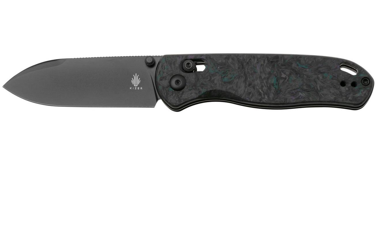 Kizer Drop Bear KI3619A4 Black S35VN, Dark Matter Fatcarbon, zakmes, Azo design