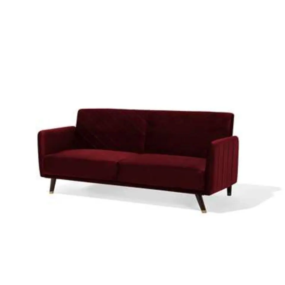 SENJA - Slaapbank 3-zits - Rood - Fluweel