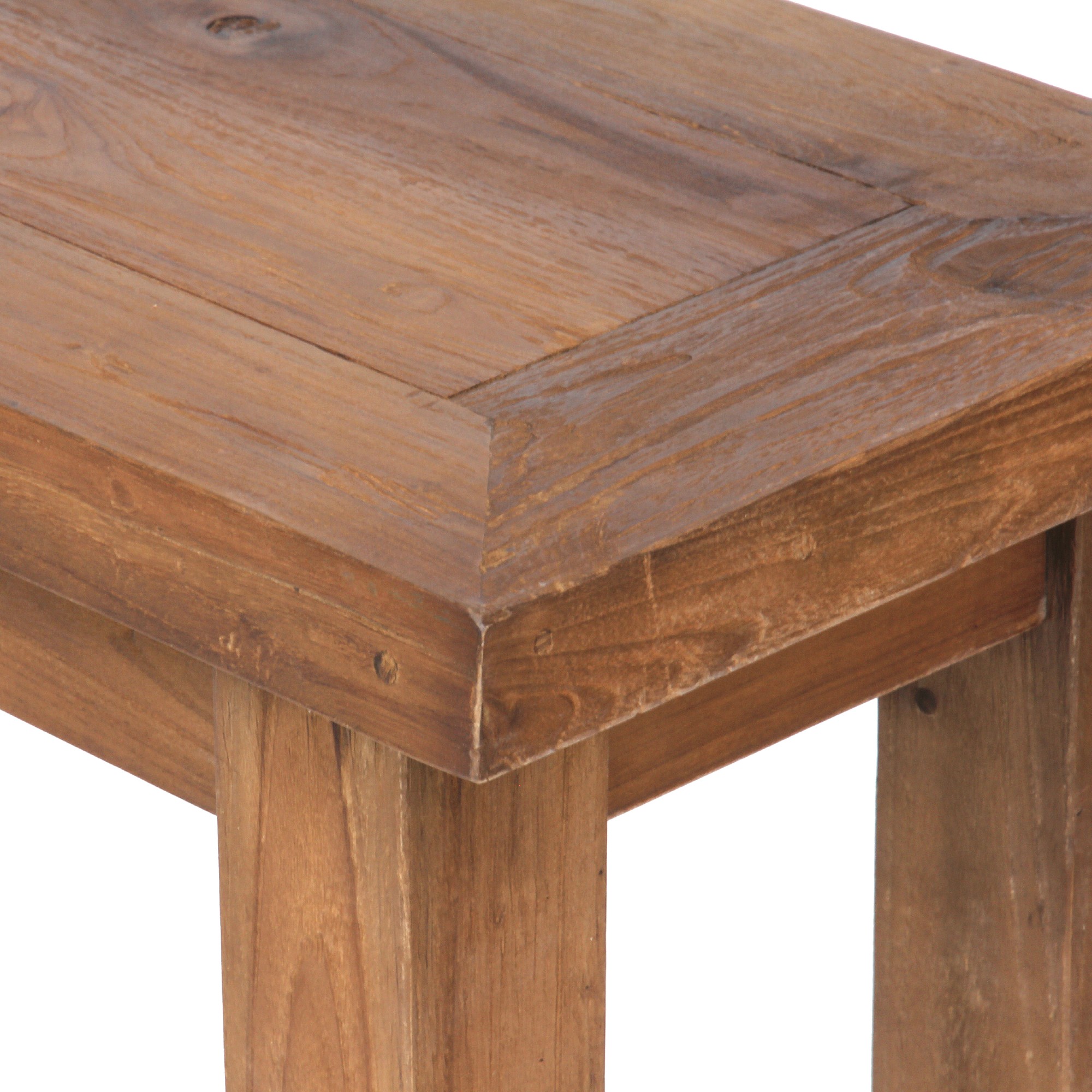 Holzbank aus recyceltem Teak, natur, B 250 cm, H 47 cm, L 35 cm von fischer's lagerhaus
