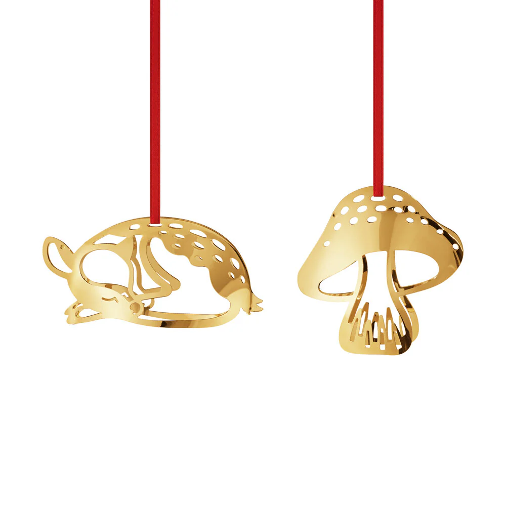 Georg Jensen  CC 2023 Dådyr & Svamp juleophæng - forgyldt