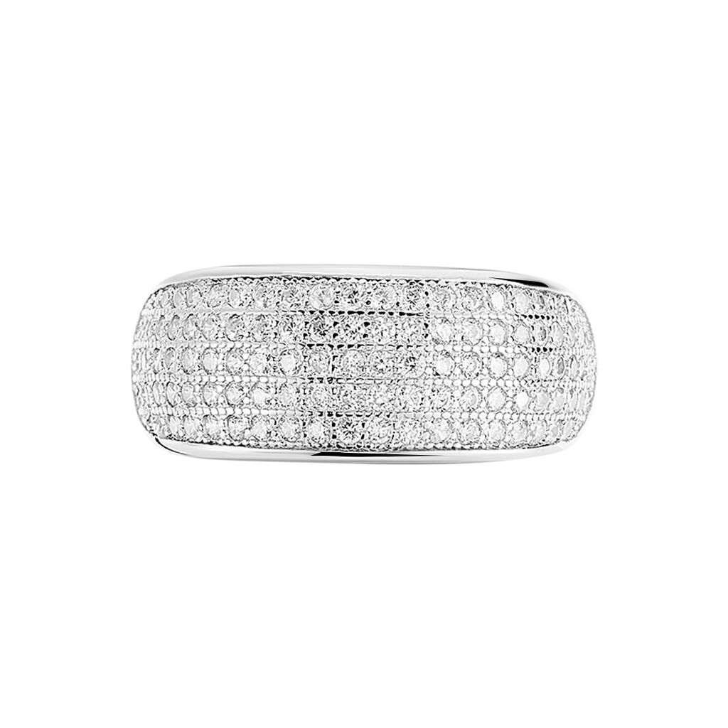 Bague Jonc Kamille Argent Blanc Oxyde De Zirconium
