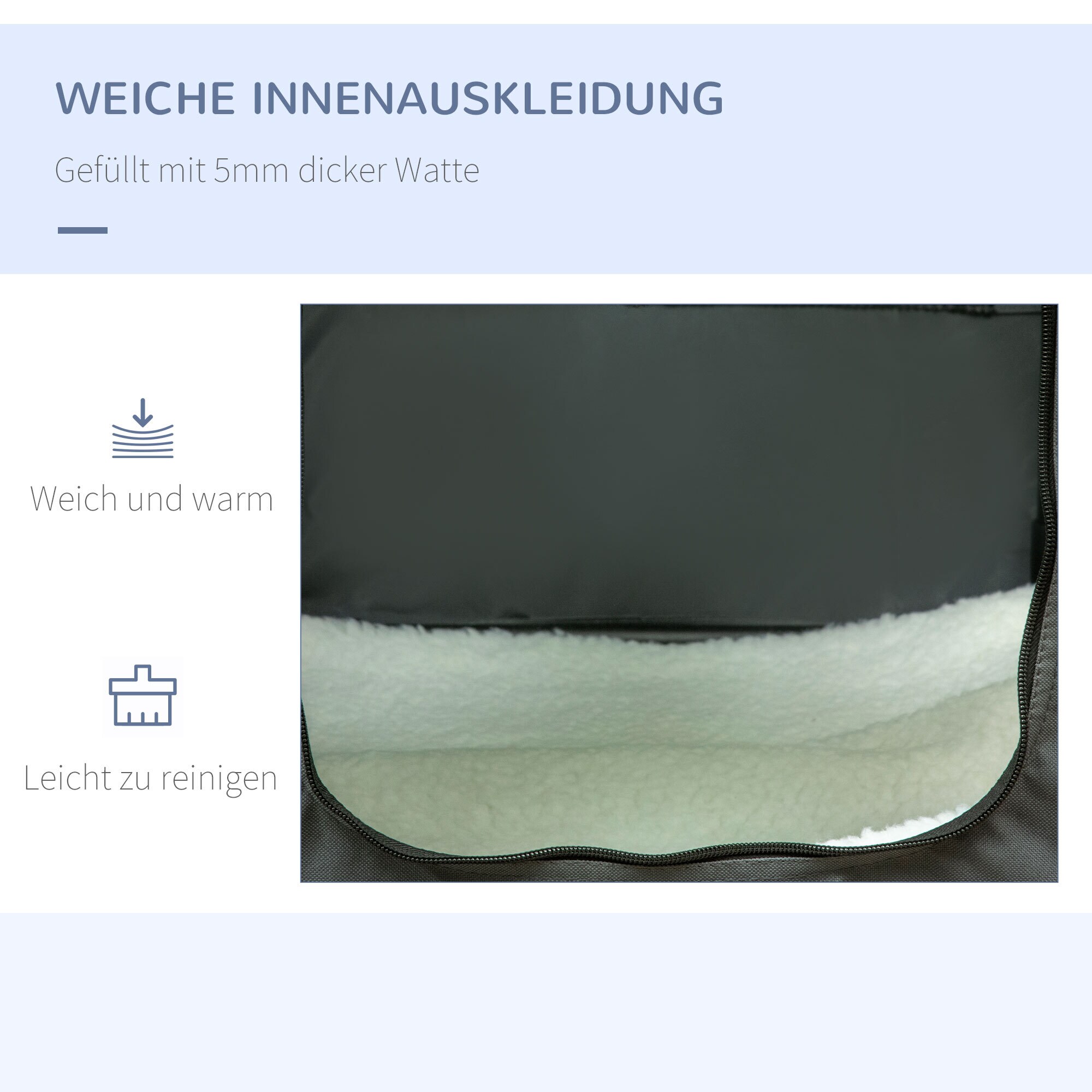 PawHut Hundetasche mit zwei Griffe grau 60L x 42B x 42H cm