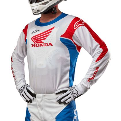 Maillot cross Alpinestars HONDA RACER ICONIC 2024 - Blanc / Bleu