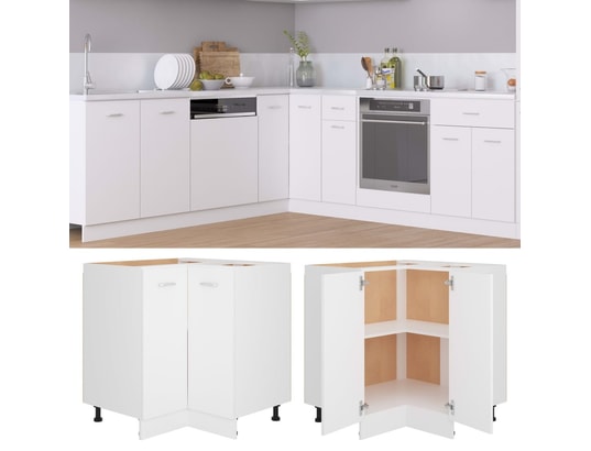 VIDAXL - Meuble bas Armoire de cuisine blanc 75,5x75,5x80,5 cm aggloméré