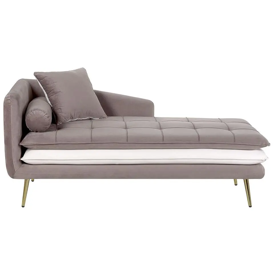 GONESSE - Chaise longue - Bruin - Linkerzijde - Polyester