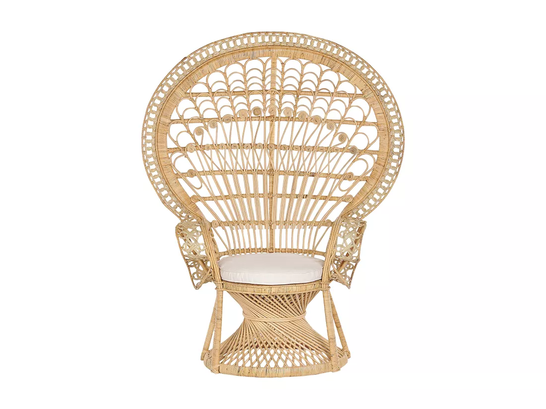 Chaise paon EMMANUELLE Rotin Naturel