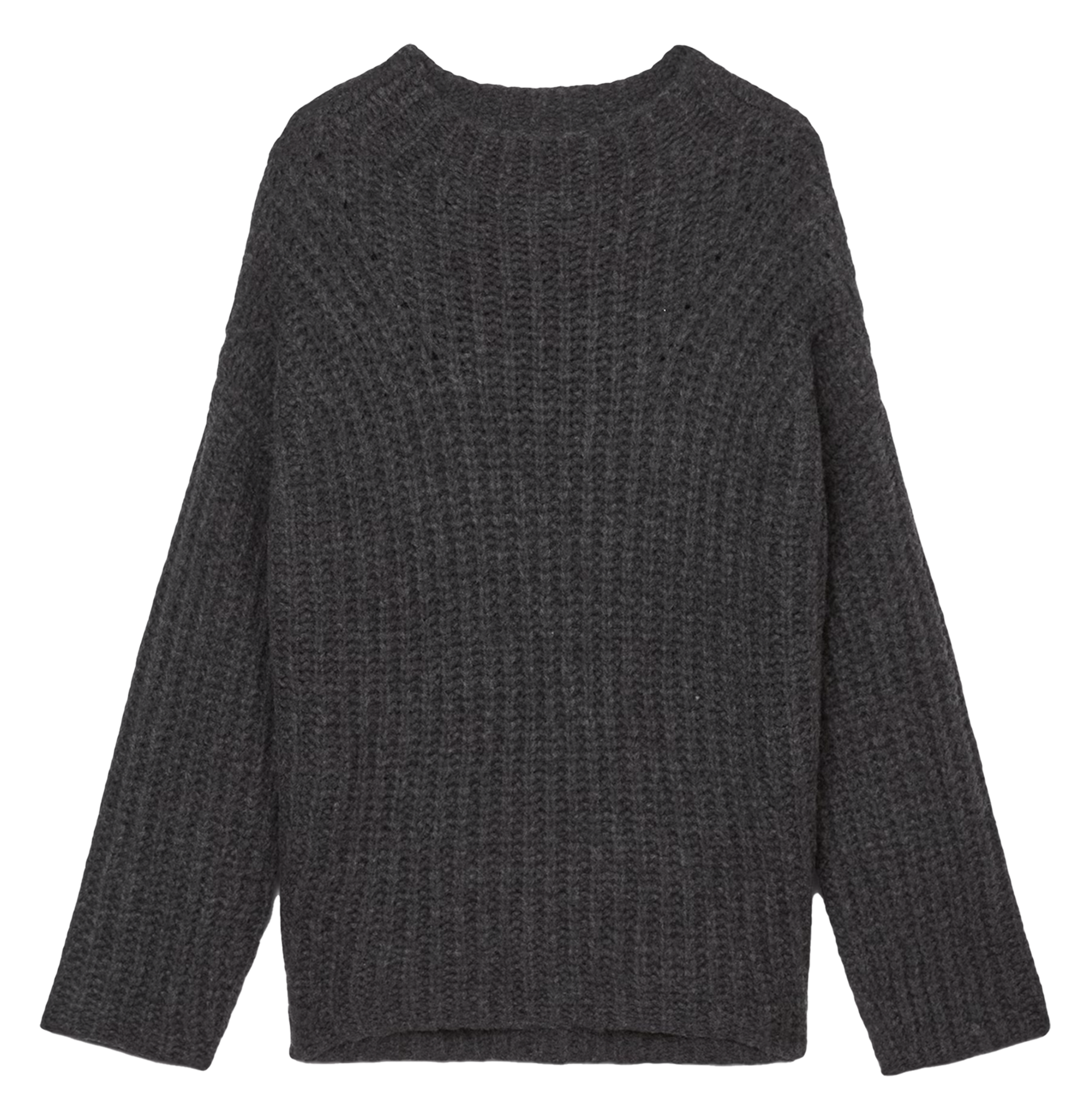 Pull col rond en laine vierge mélangée | Gris