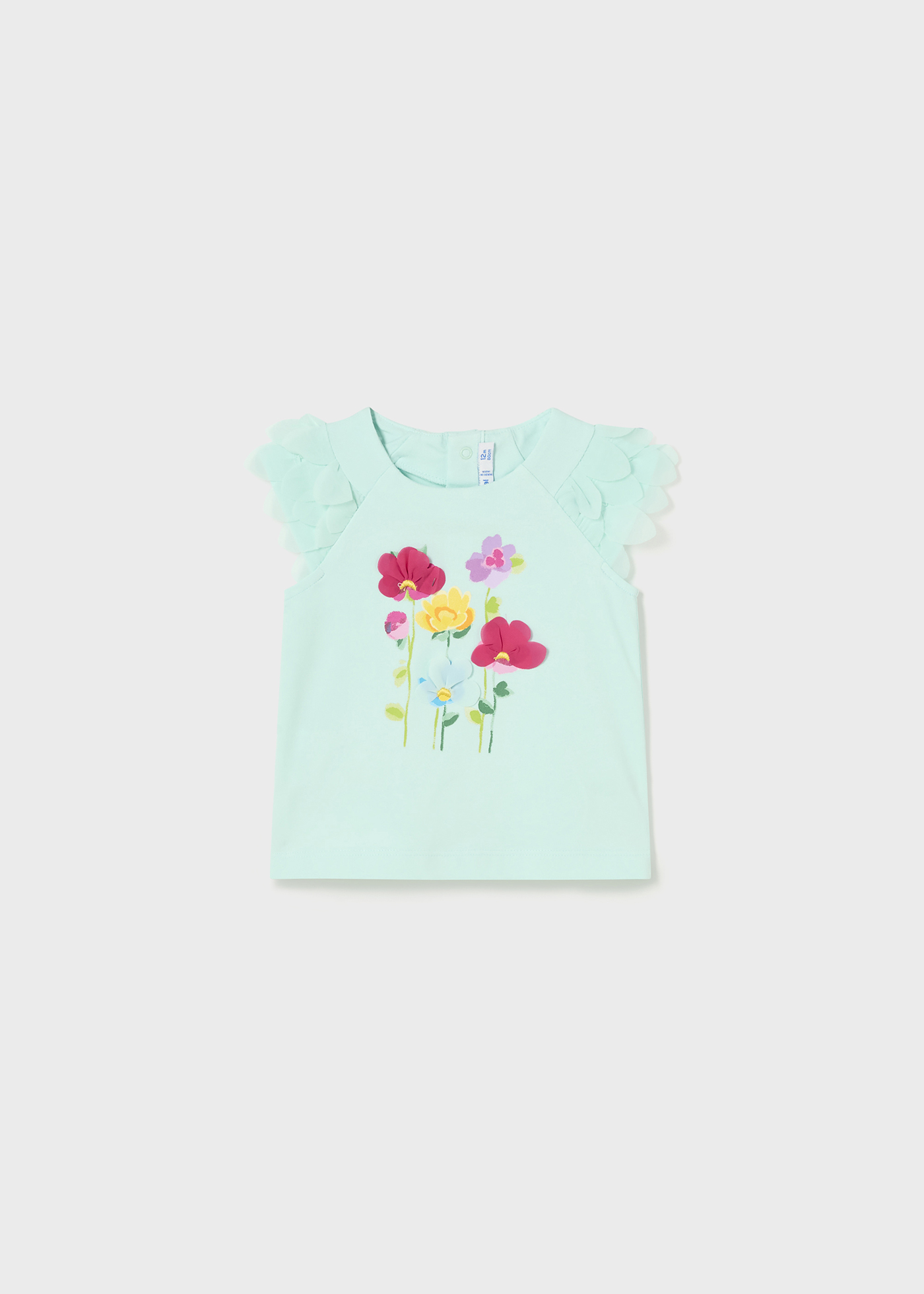 Camiseta com apliques de algodão sustentável para bebê