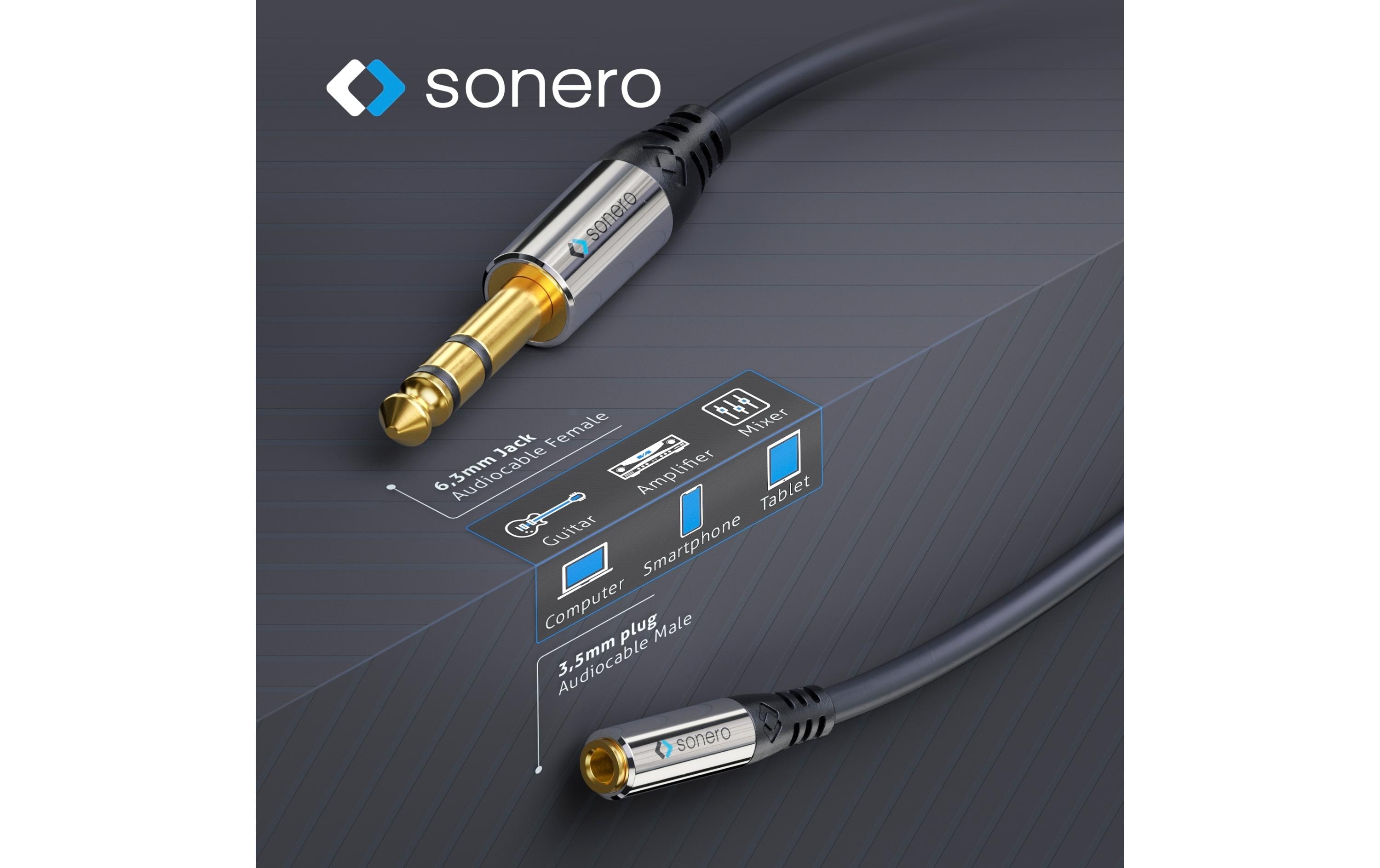 Audio-Kabel 6.3 mm Klinke - 3.5 mm Klinke 0.25 msonero 6,3mm auf 3,5mm Audio Adapter Kabel 0,25m