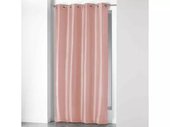 Rideau à oeillets en shantung Shana - Rose - 140 x 240 cm