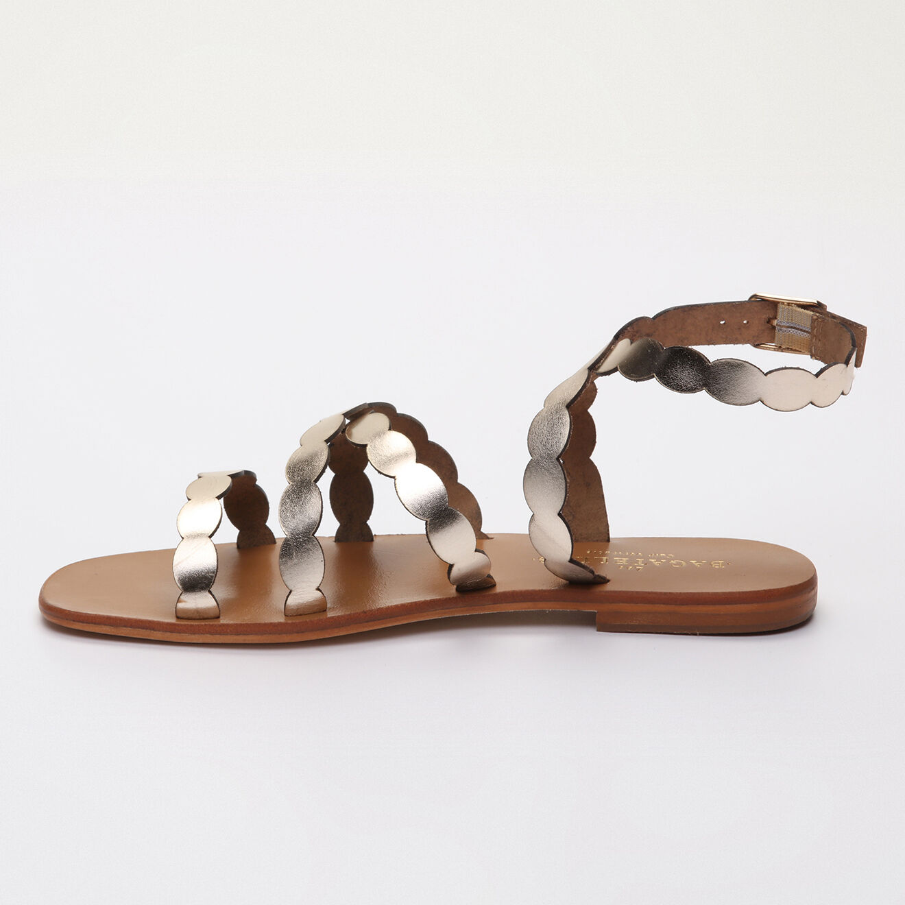 Les Bagatelles Sandales en Cuir Melanie doré/marron