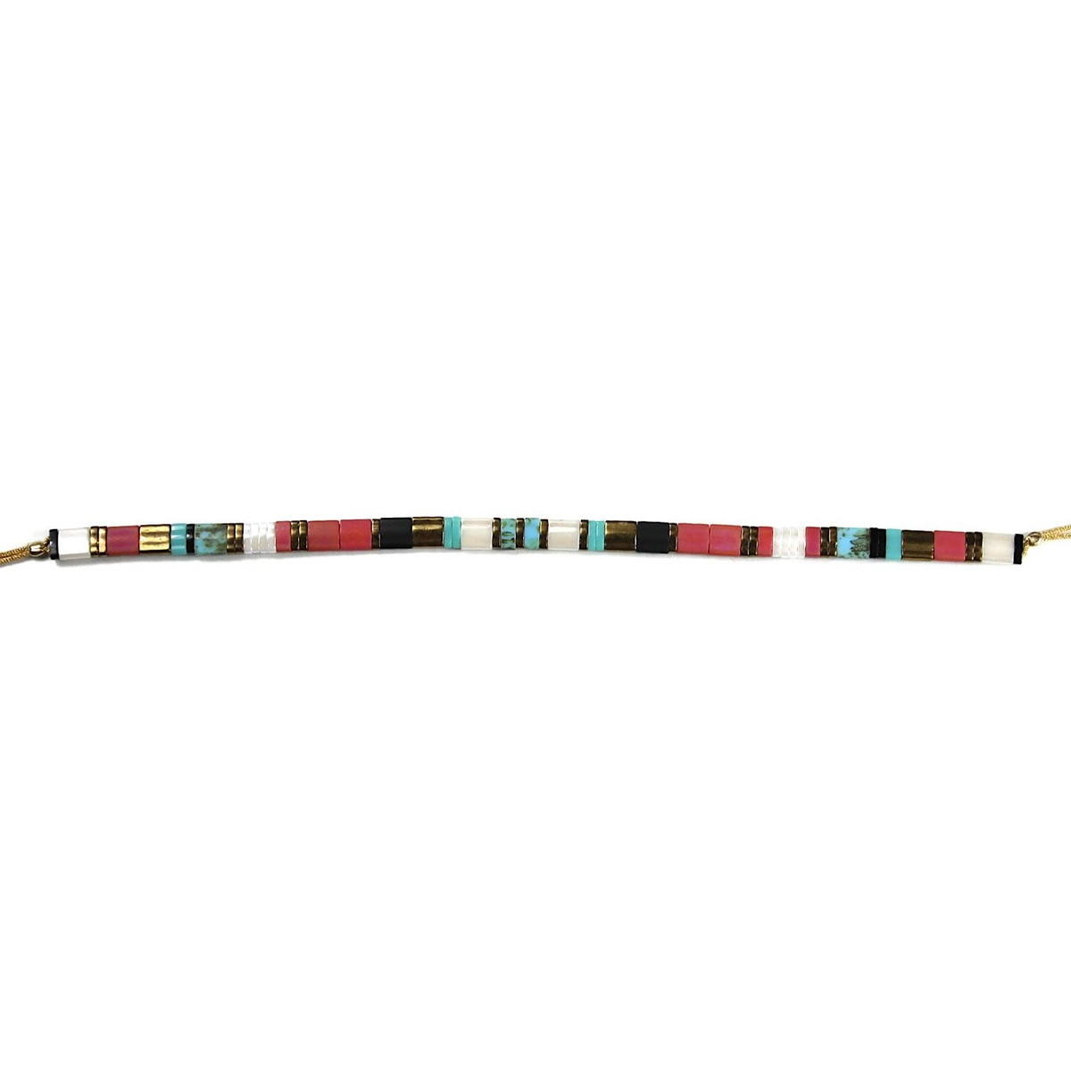 Bracelet Claire BERTEAU Colorful Perles plates en verre 5