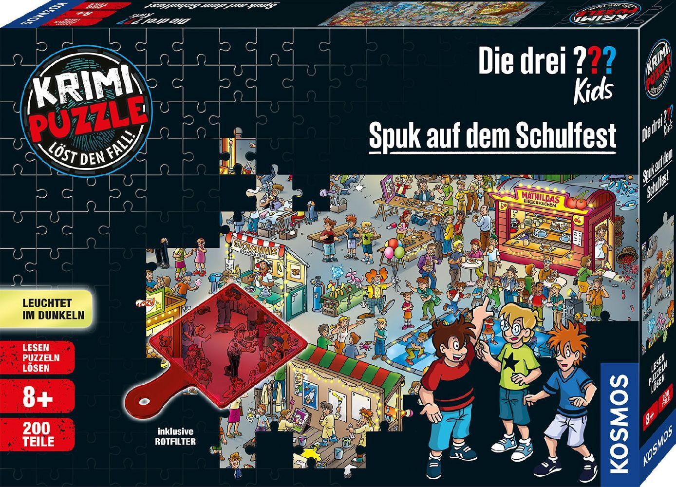 Krimi-Puzzle: Die drei Kids - Spuk auf dem Schulfest 200-teilig