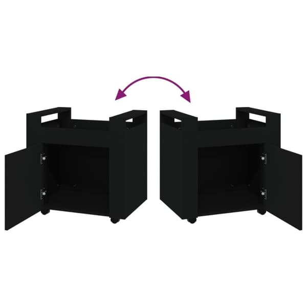 vidaXL Tralle til skrivebord svart 60x45x60 cm konstruert tre