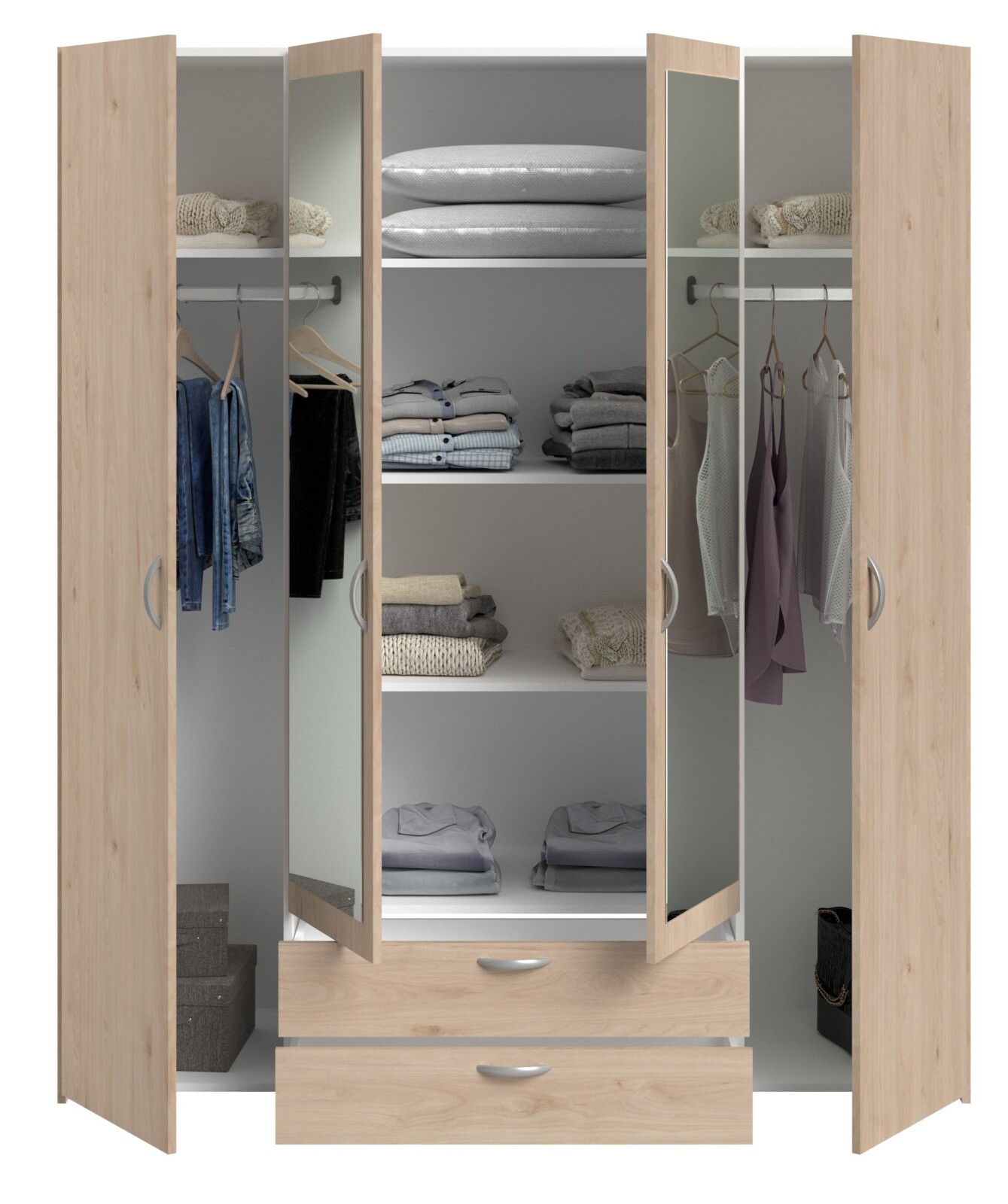 Kleiderschrank DAILY 13 - Jackson Eiche - 4-türig - 160 cm breit