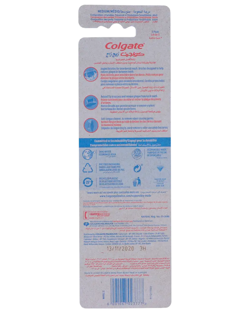 Colgate tandbørste 3-pak - ass. design