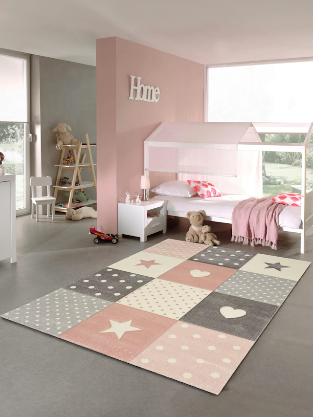 merinos Kinderteppich »Pastel Kids 20339« rechteckig 13 mm Höhe handgearbeiteter Konturenschnitt