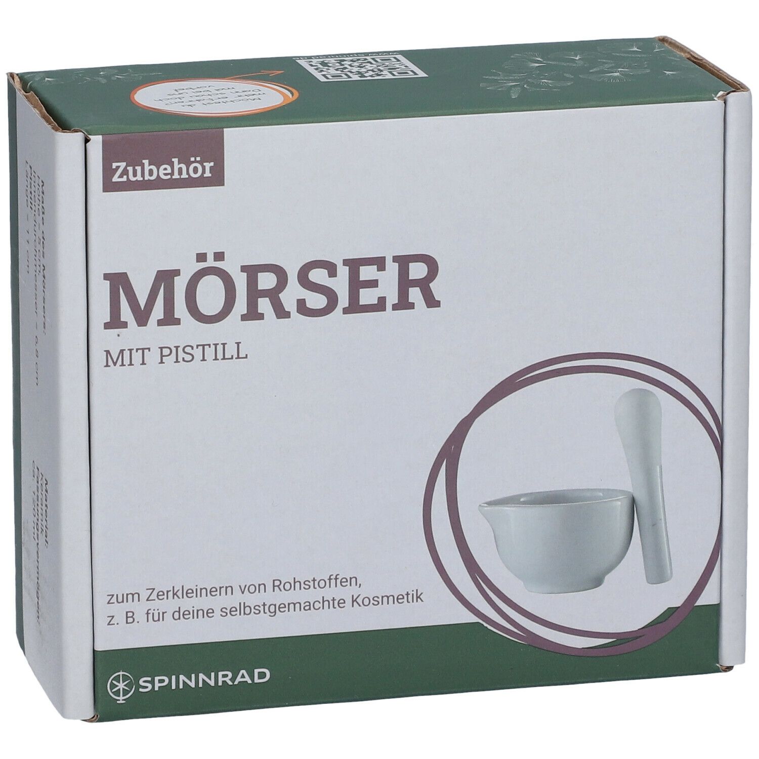 Spinnrad® Mörser Porzellan Weiss 6,8 cm Ø. mit Pistill