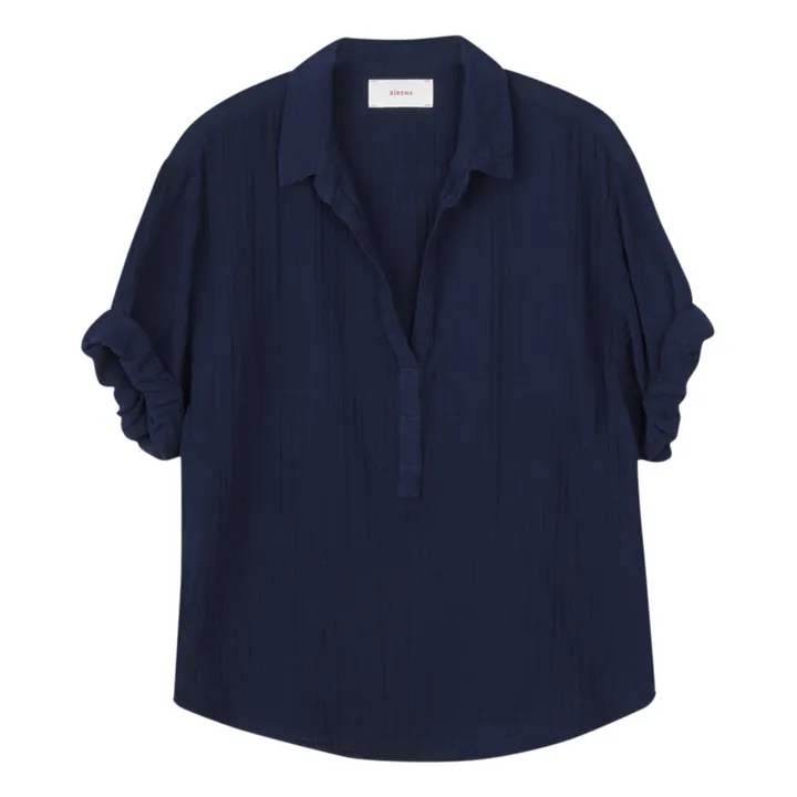 Xirena Blouse Cruz Gaze de Coton | Bleu nuit