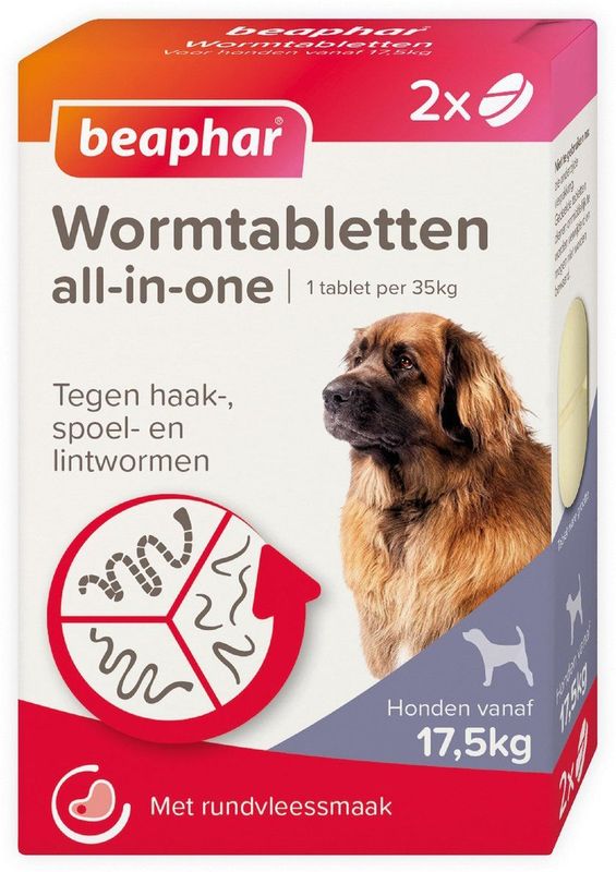 Beaphar All In One Ontwormingsmiddel - Hond - 17.5-70 kg - 2 Tabletten