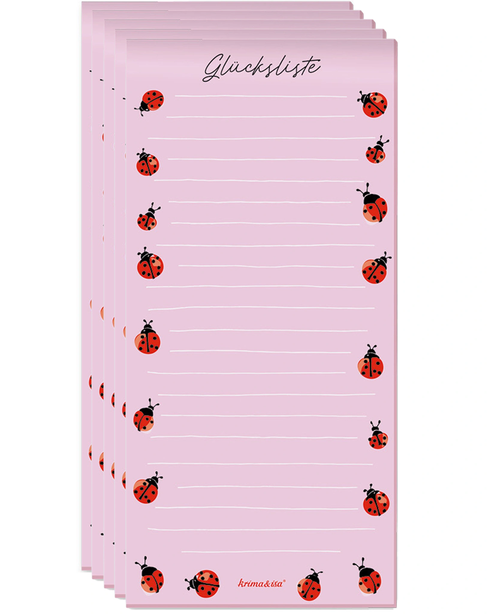 Notizblock MARIENKÄFER (50 Blatt) 5er-Set
