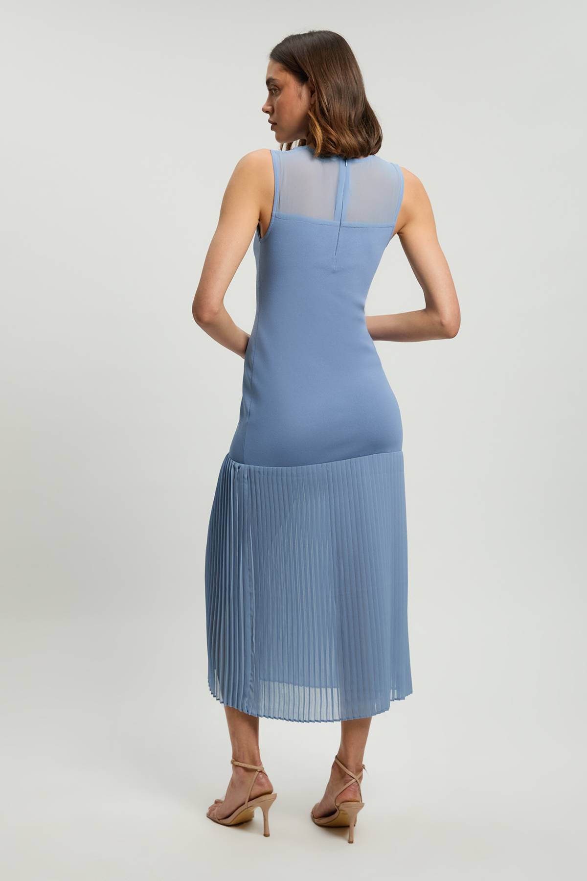 KarenMillen Figure Form Woven Bandage Knit Mix Dress