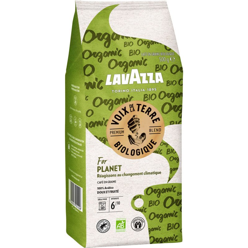 Café en grains Lavazza Planet Bio 100 % Arabica - paquet de 500 g
