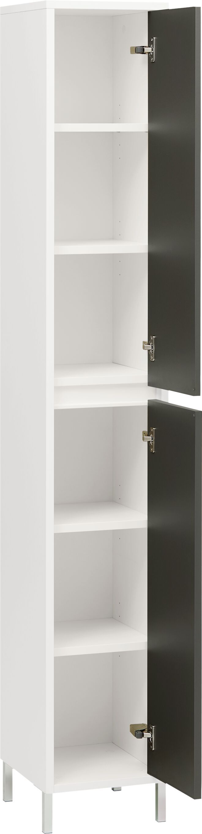 SIERRA Hochschrank - Weiss / Anthrazit / B: 30.0 cm x T: 35.0 cm x H: 190.0 cm
