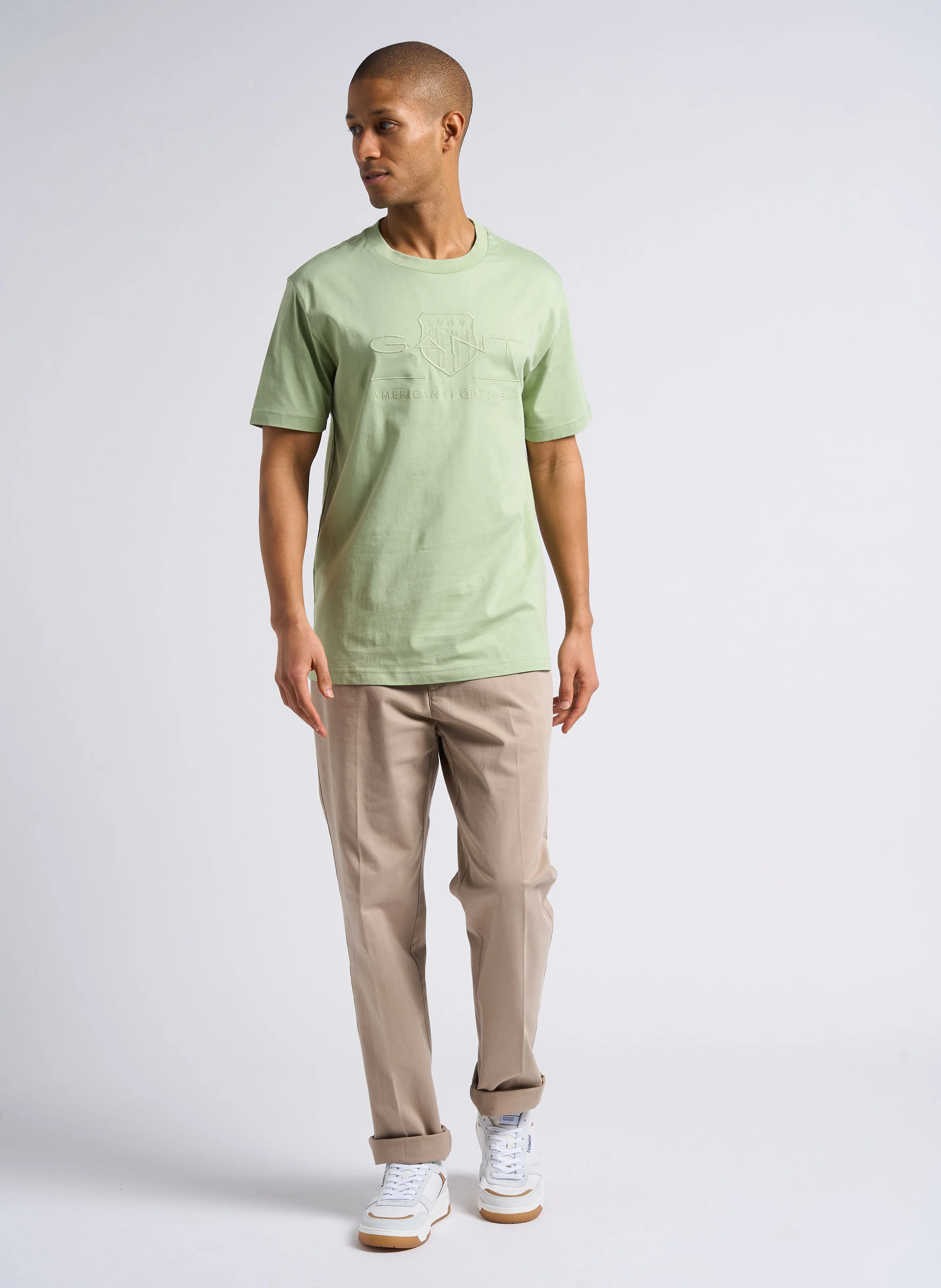 Pantalon à pinces regular-fit en coton | Beige