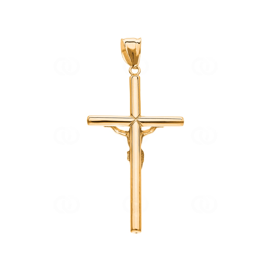 Anhänger 750/18 K Gelbgold Kreuz mit Jesus 50 x 27mm
