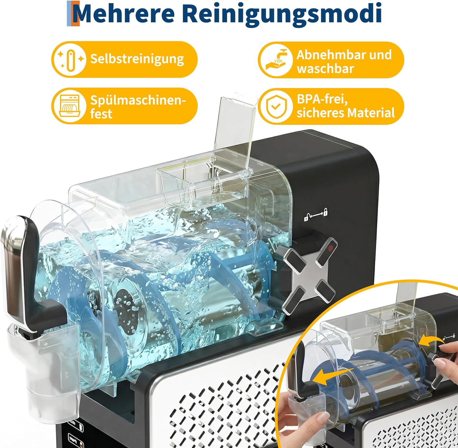 Slushmaschine 1,9 L, Slushy Maschine Für Zuhause Mit 5 Automatikprogrammen, LED Display, Selbstreinigung, Eisfreie Frozen Drink Maker Für Milchshakes, Margaritas, Smoothies,Slushie Machine