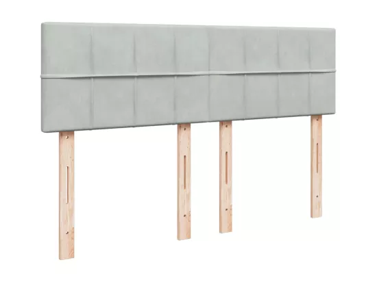 Sommier à lattes de lit et matelas Gris clair 160x200cm Velours