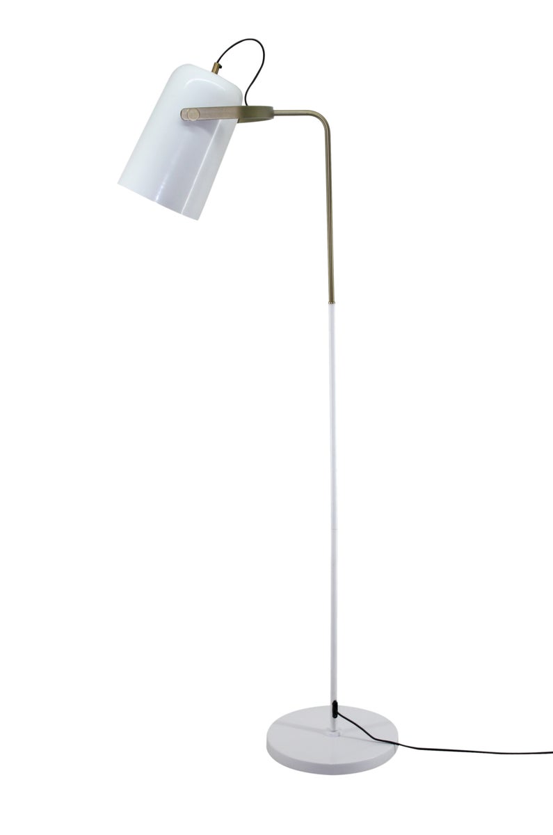 Minimalistische staande lamp in wit, Scandinavisch design, woonkamer, 135 cm | Woonkamer/eetkamerlamp