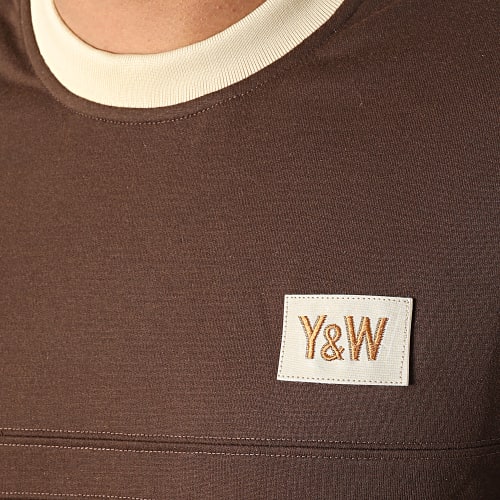 Tee Shirt Manches Longues Brown Luxury Marron Beige Réversible