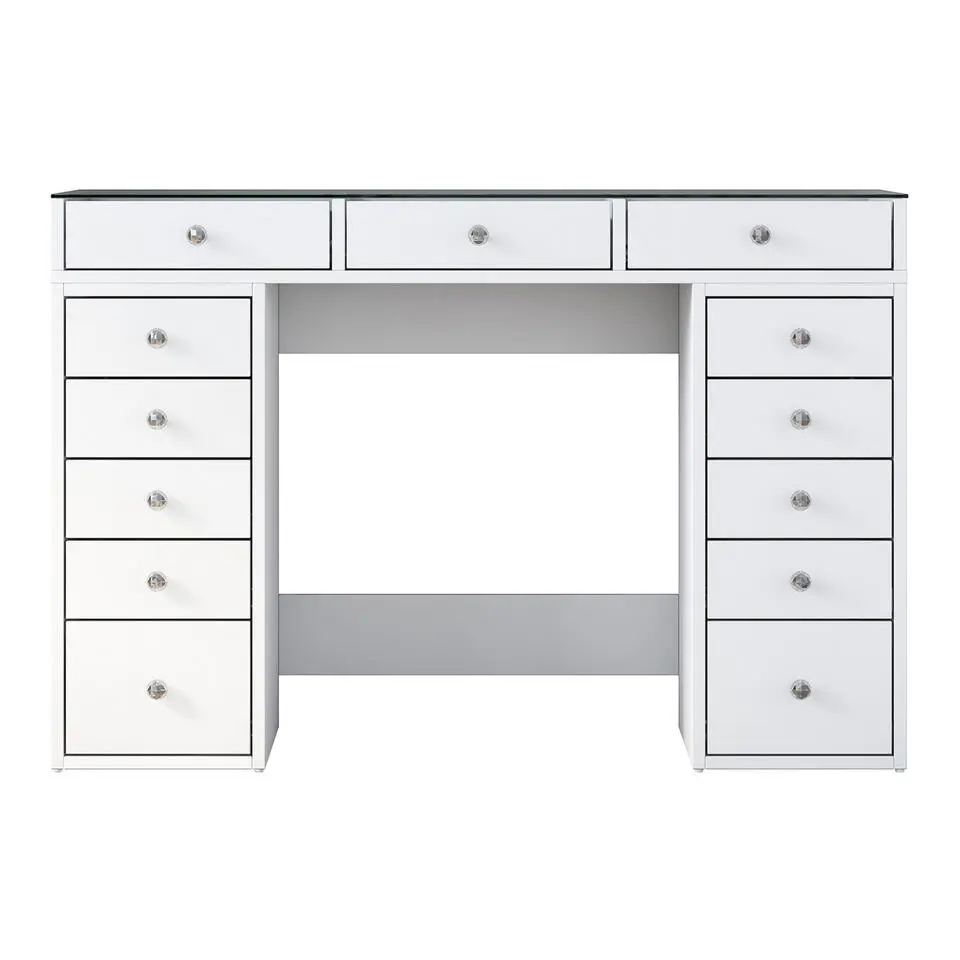 Kaptafel Wit/Glas - 120x44,5x79,8cm - Beyas